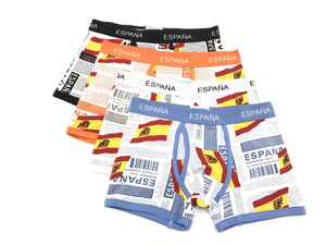 Calzoncillos boxer algodón goma elástica bandera de España (Pack de 4)