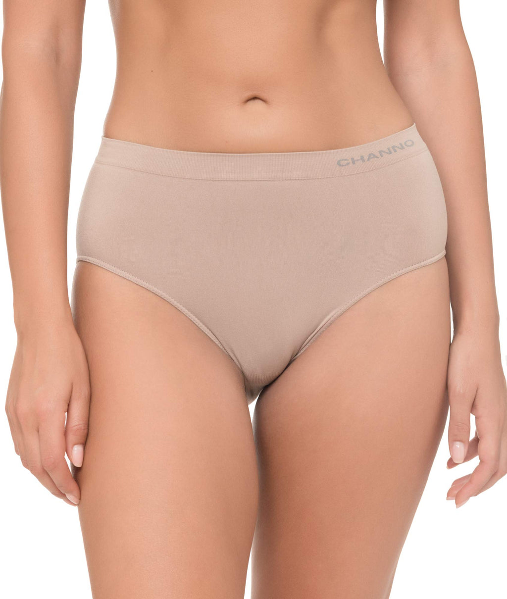 Bragas de Algodón y Bambú para Mujer, Talle Alto, Sin Costuras, Colores Lisos - (Pack 6)