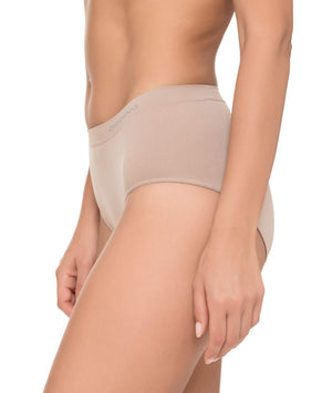 Bragas de Algodón y Bambú para Mujer, Talle Alto, Sin Costuras, Colores Lisos - (Pack 6)