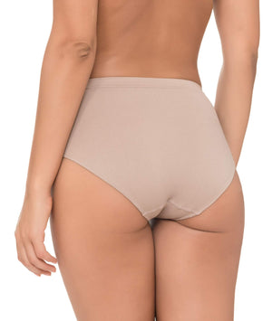 Bragas de Algodón y Bambú para Mujer, Talle Alto, Sin Costuras, Colores Lisos - (Pack 6)