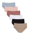 Bragas de Algodón y Bambú para Mujer, Talle Alto, Sin Costuras, Colores Lisos - (Pack 6)