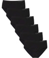 Bragas de Algodón y Bambú para Mujer, Talle Alto, Sin Costuras, Colores Lisos - (Pack 6)