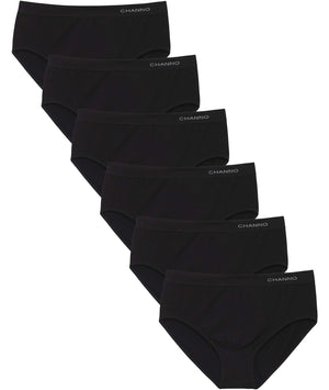 Bragas de Algodón y Bambú para Mujer, Talle Alto, Sin Costuras, Colores Lisos - (Pack 6)