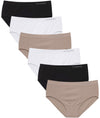 Bragas de Algodón y Bambú para Mujer, Talle Alto, Sin Costuras, Colores Lisos - (Pack 6)