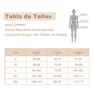 Channo Interior Térmica Mujeres Ropa Térmica Frío
