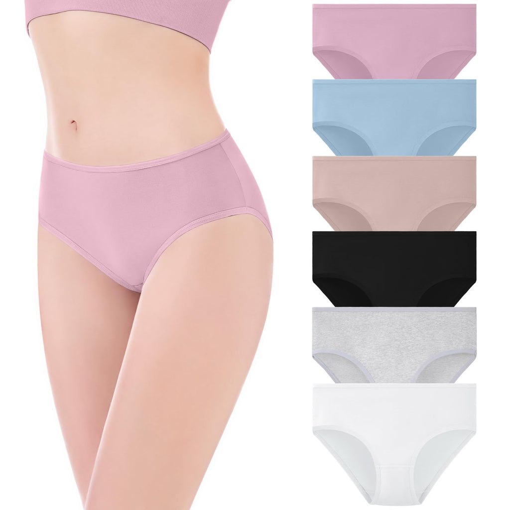 Channo Braguitas de Algodón para Mujer, Cintura Media, Suaves y Cómodas, Flexibles