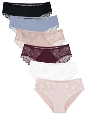 Channo Bragas de Encaje Mujer de Algodón - Cómodas, Transpirables, Diseño Elegante