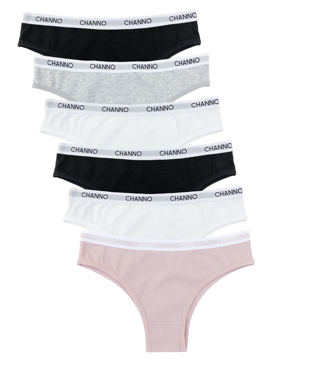 Channo Bragas Brasileñas de Algodón Lisas con Acabado Fino Que No Marca - (Pack 6)