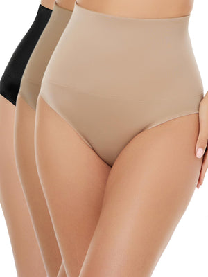 Channo Braga Faja Reductora Cintura Alta, Elásticas, Cómodas y Transpirables, Efecto Moldeador - (Pack 3)