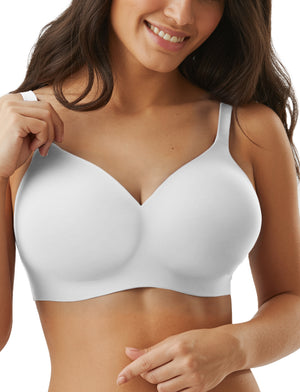 Channo Sujetador Sin Costuras para Mujer: Tejido de Nylon Efecto Invisible Sin Aros Suave Cómodo Tirantes Ajustables y Elásticos