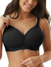 Channo Sujetador Sin Costuras para Mujer: Tejido de Nylon Efecto Invisible Sin Aros Suave Cómodo Tirantes Ajustables y Elásticos
