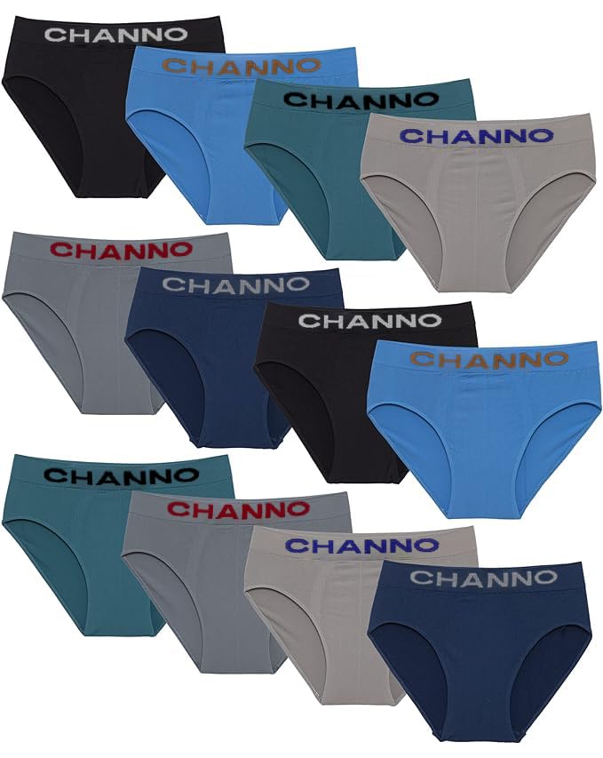 Channo Slips Calzoncillos Licra para Hombre, Invisibles, Cómodos y Suaves - (Pack 12)
