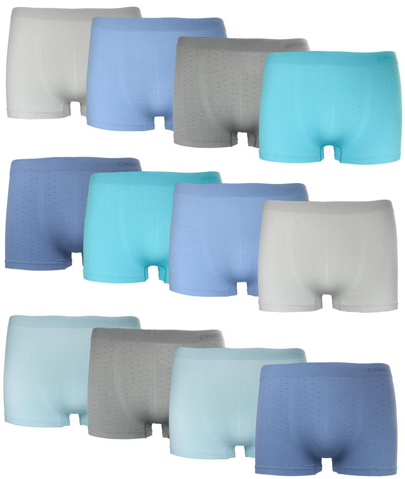 Channo Niño Calzoncillos Boxer Infantil de Licra, Sin Costuras, Suaves y Elásticos - Estampado Lunares Pack 12