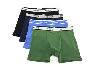 Calzoncillos Boxer CHANNO de Algodón, Cinturilla Elástica, Estilo Clásico - (Pack de 4)