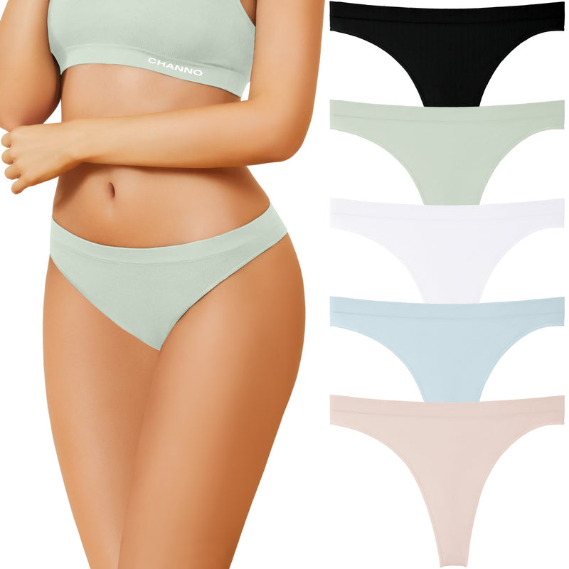 Channo Tanga de Licra Sin Costuras: Suave y cómodas, Ideal para el Día y la Noche - Pack de 5