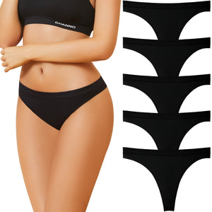 Channo Tanga de Licra Sin Costuras: Suave y cómodas, Ideal para el Día y la Noche - Pack de 5