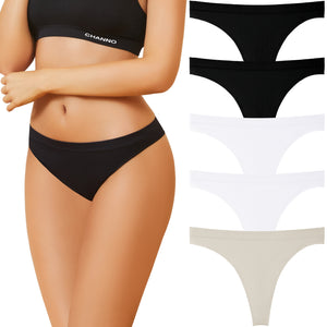 Channo Tanga de Licra Sin Costuras: Suave y cómodas, Ideal para el Día y la Noche - Pack de 5
