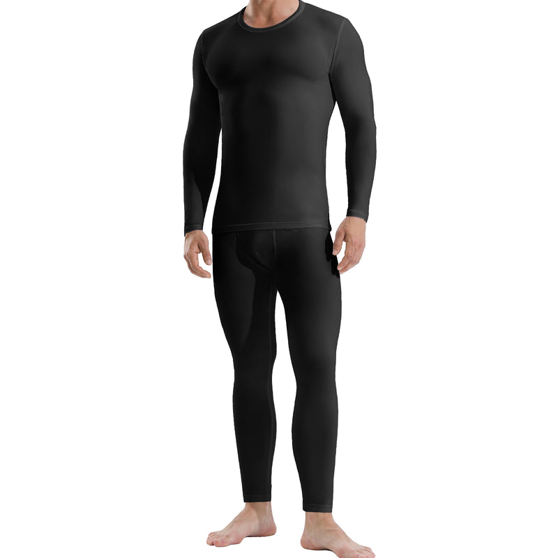 Channo Ropa Interior Térmica para Hombre: Camiseta Manga Larga y Pantalones Térmicos - Ideal para Correr y Esquiar