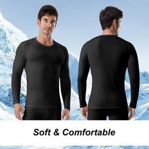 Channo Ropa Interior Térmica para Hombre: Camiseta de Manga Larga Elástica y Transpirable Climas Fríos