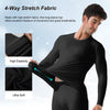 Channo Ropa Interior Térmica para Hombre: Camiseta de Manga Larga Elástica y Transpirable Climas Fríos