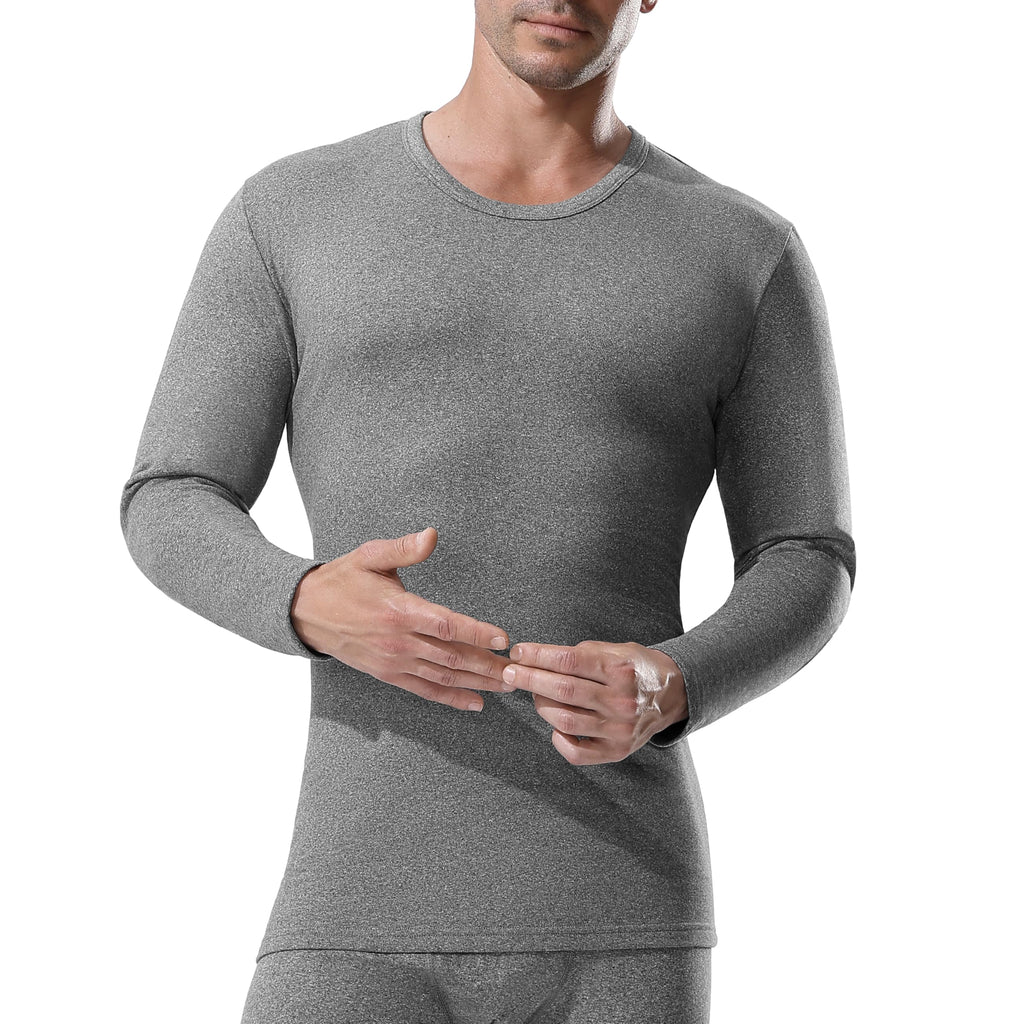 Channo Ropa Interior Térmica para Hombre: Camiseta de Manga Larga Elástica y Transpirable Climas Fríos