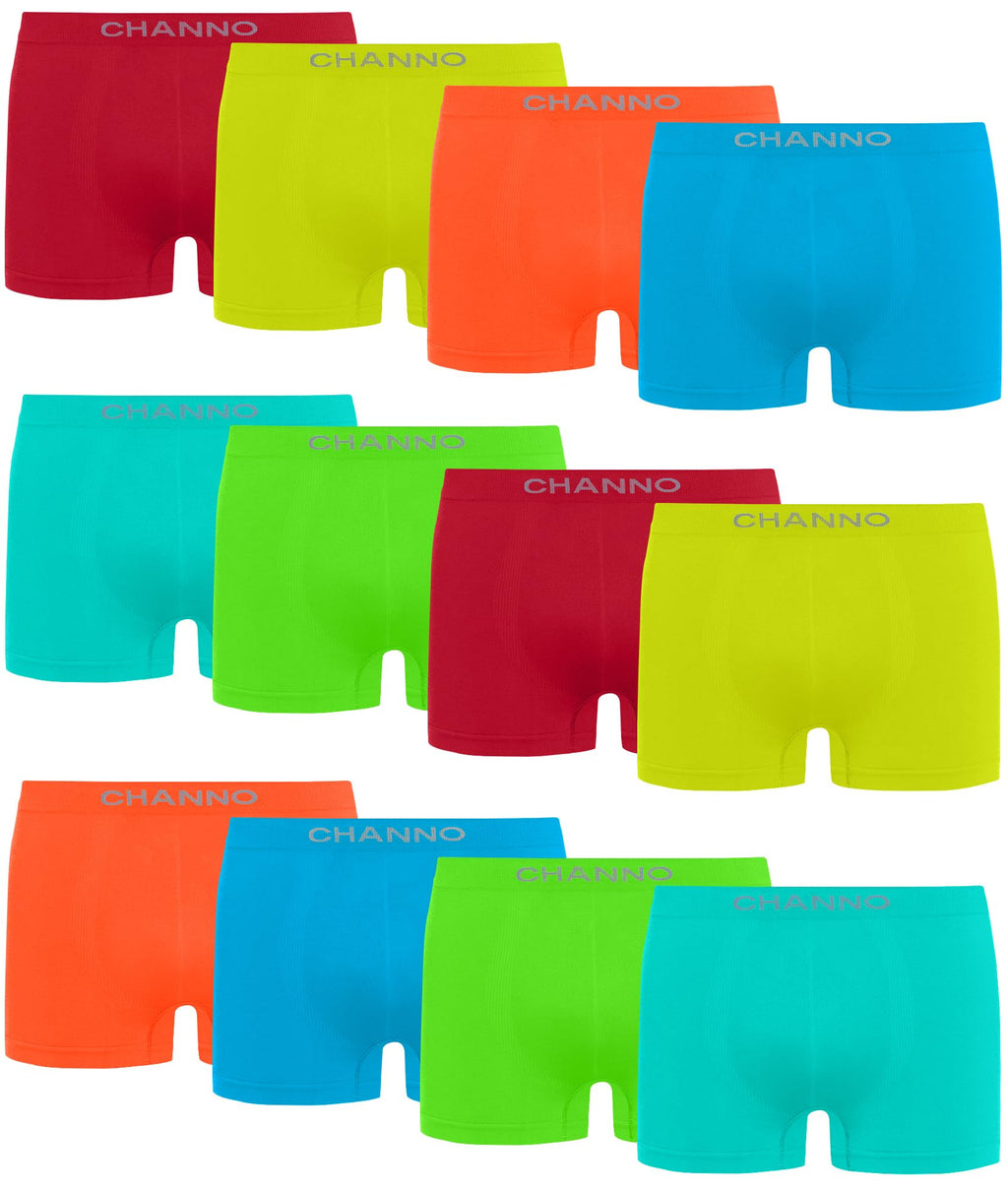 Channo Niño Calzoncillos Boxer Coloridos Infantil de Licra, Sin Costuras, Suaves y Elásticos