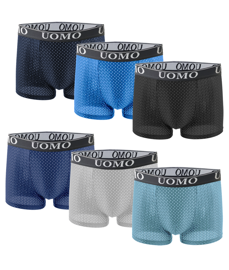 Calzoncillos Boxers Transpirables para Hombre UOMO – Diseño Microperforado (Pack 6)