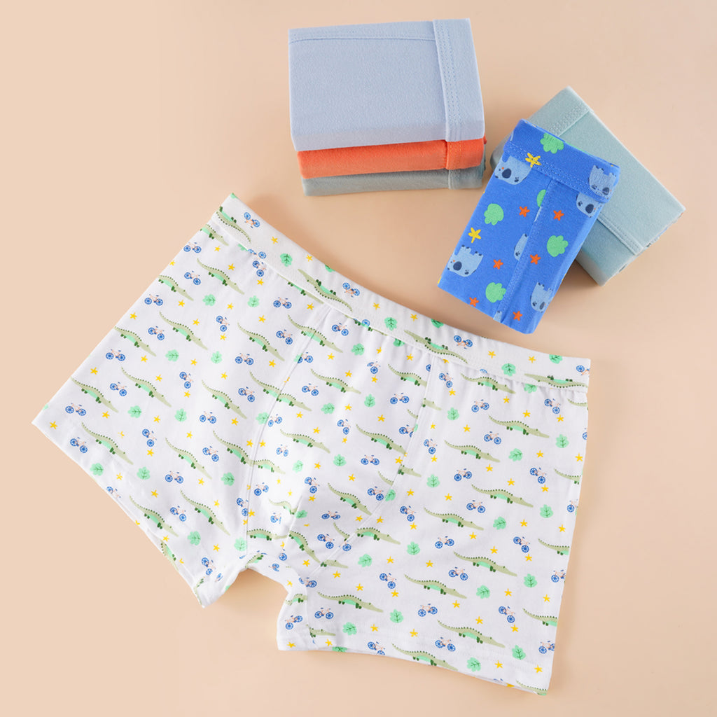 Channo Calzoncillos Boxer de Niños de Algodón, Lisos y con Estampados (Pack 6)