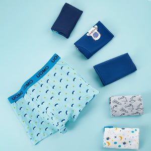 Calzoncillos Boxer Niño de Algodón, Lisos o con Estampado - (Pack de 6)