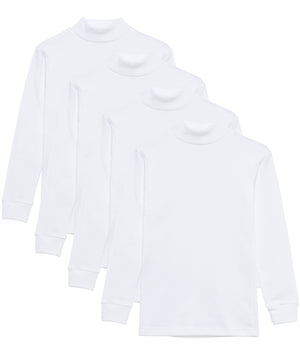 Camiseta térmica interior niño cuello medio alto semi cisne niño manga larga colores lisos Pack de 4