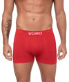 Calzoncillos Boxer Rojos Hombre Sin Costuras Seamless Licra Color Liso. Colección UOMO Pack de 2