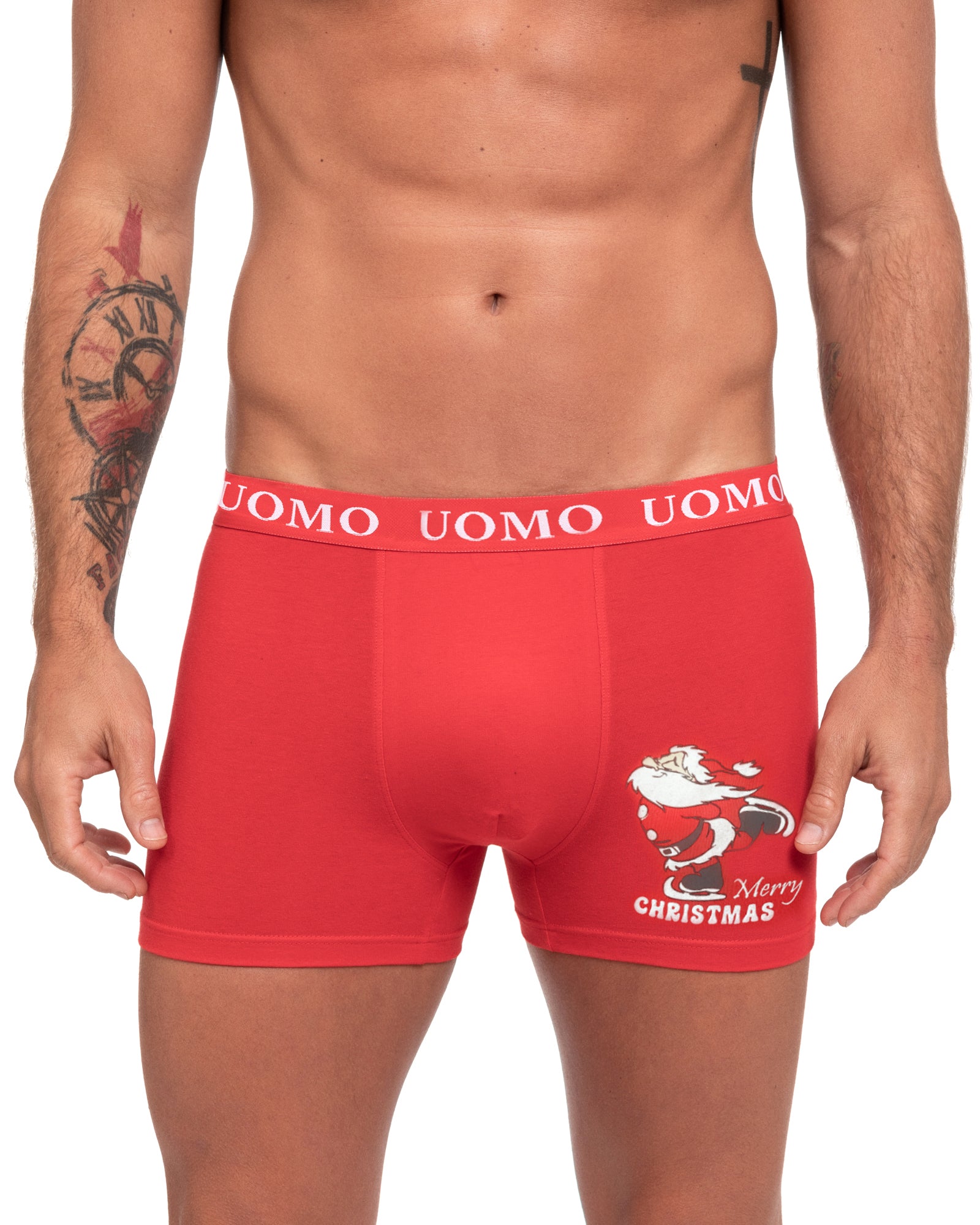 Boxers de Algodón Básicos Ajustados de Color Rojo Liso, Cómodos y
