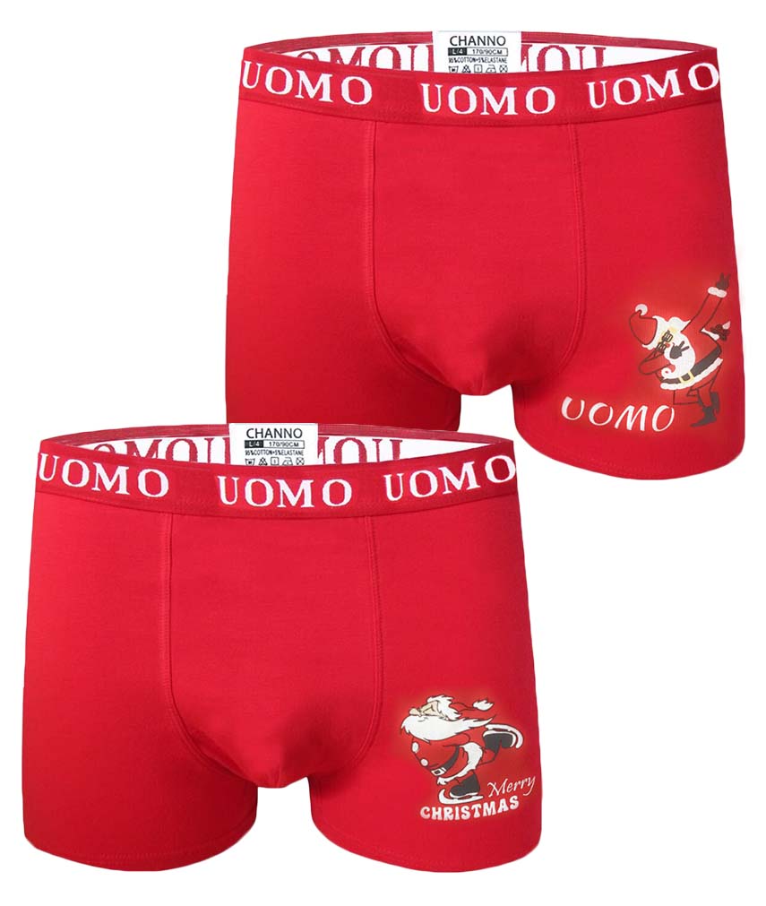 Boxers de Algodón Básicos Ajustados de Color Rojo Liso, Cómodos y Suaves. Colección UOMO