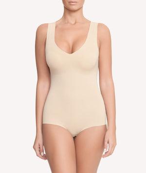 Body reductor invisible anticelulítico beige frontal