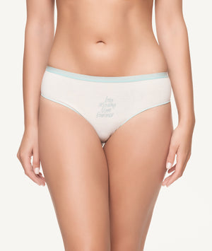 Braga bikini algodón estampado liso y palmeras frontal - CHANNO Woman