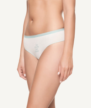 Braga bikini algodón estampado liso y palmeras lateral - CHANNO Woman