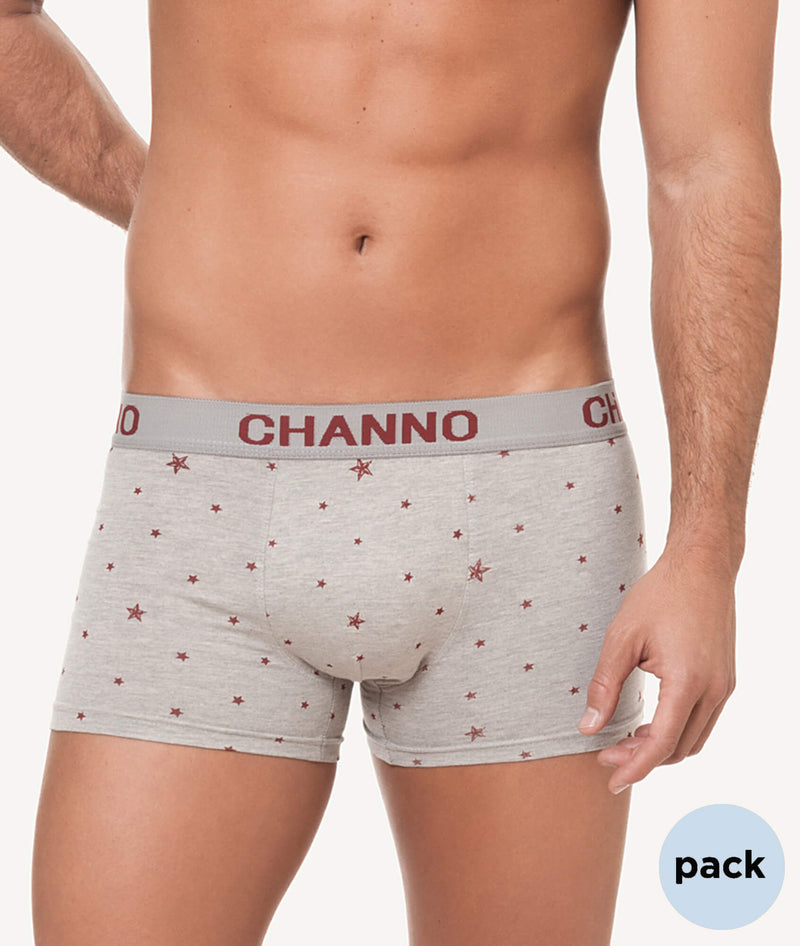 Calzoncillos boxer algodón goma elástica estrellas pack1 completo - CHANNO Man