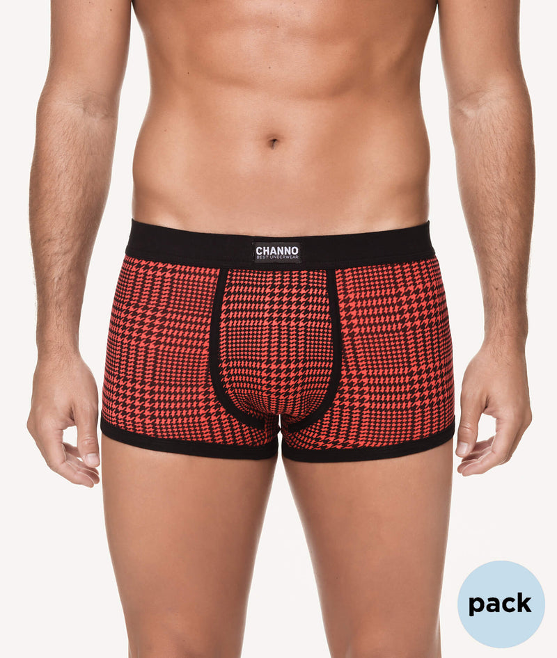 Calzoncillos boxer cortos algodón estampado pata de gallo CHANNO