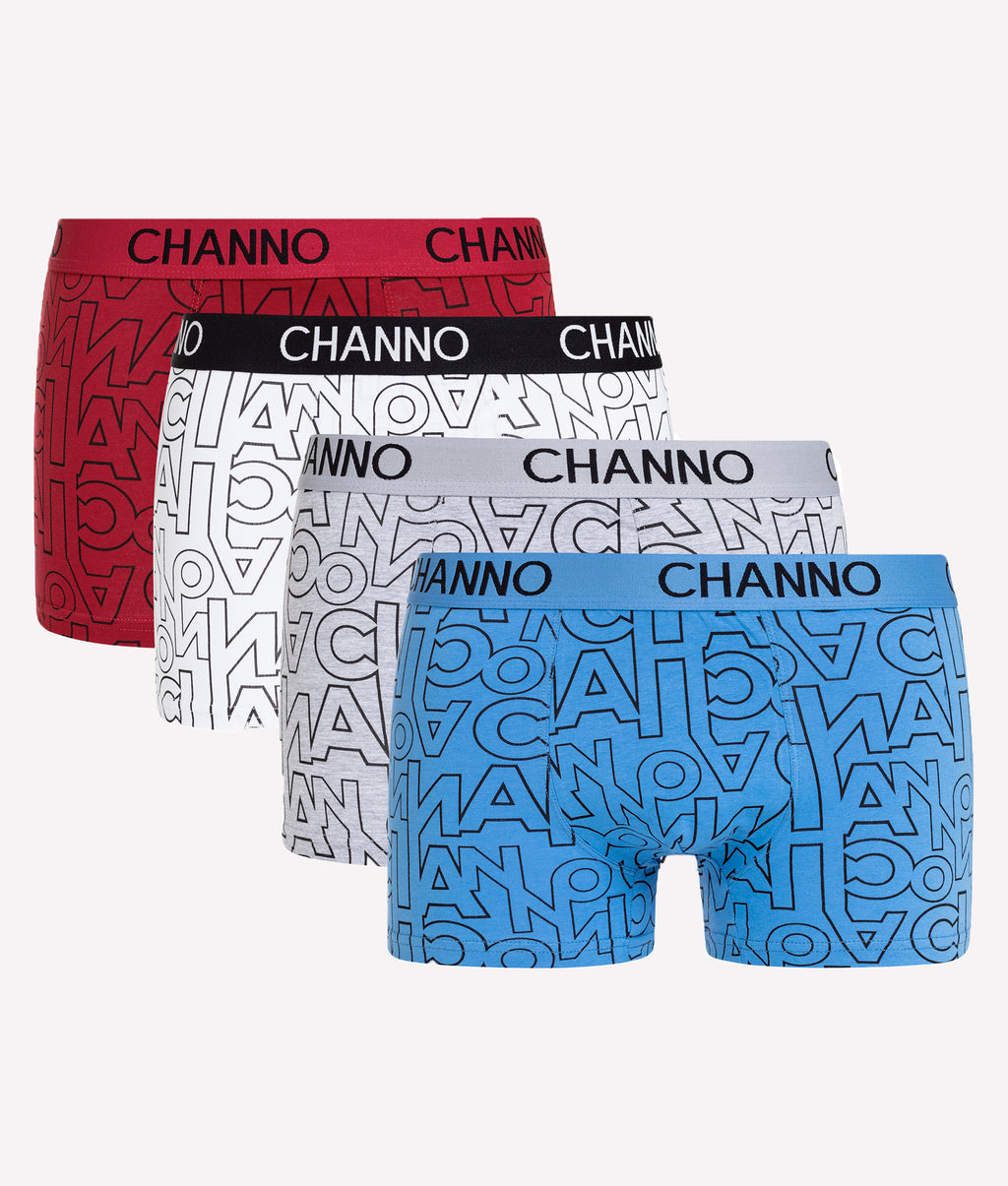 Boxers de Algodón con Estampado Letras Channo (Pack de 4)