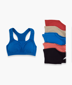 Sujetador deportivo para mujer cuello redondo azul - CHANNO Woman